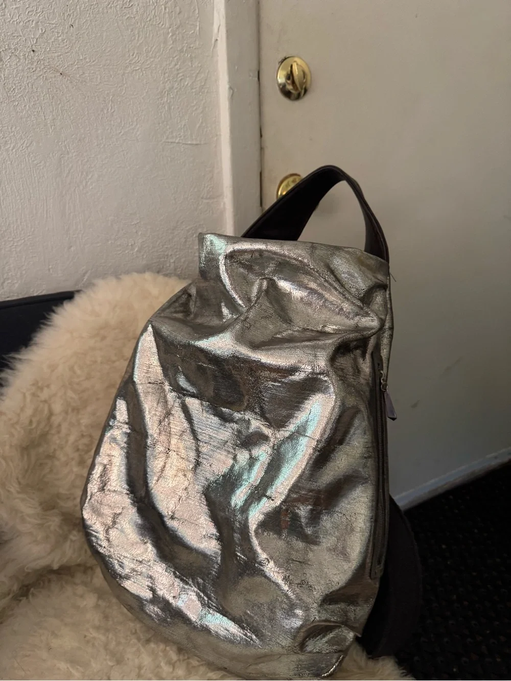Metallic Silver Women’s Sling Bag